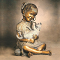 Handmade Best Quality home decoration bronze laughing girl statue